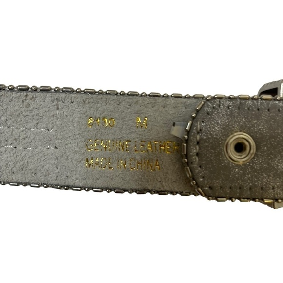 Metallic Silver Sequin Western Belt - Picture 5 of 5